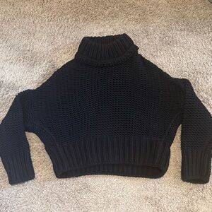 Free People Black Cowl Neck Sweater